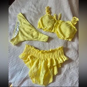 Yellow Lace 3 piece women’s bikini